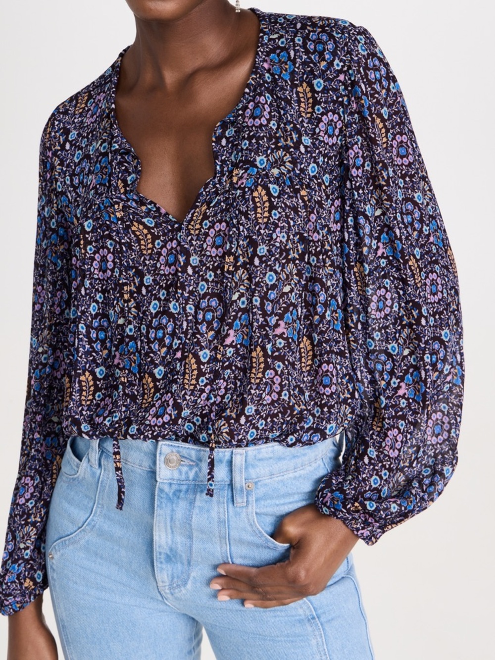 Isabel Marant Etoile Daytonea Floral Purple Blouse